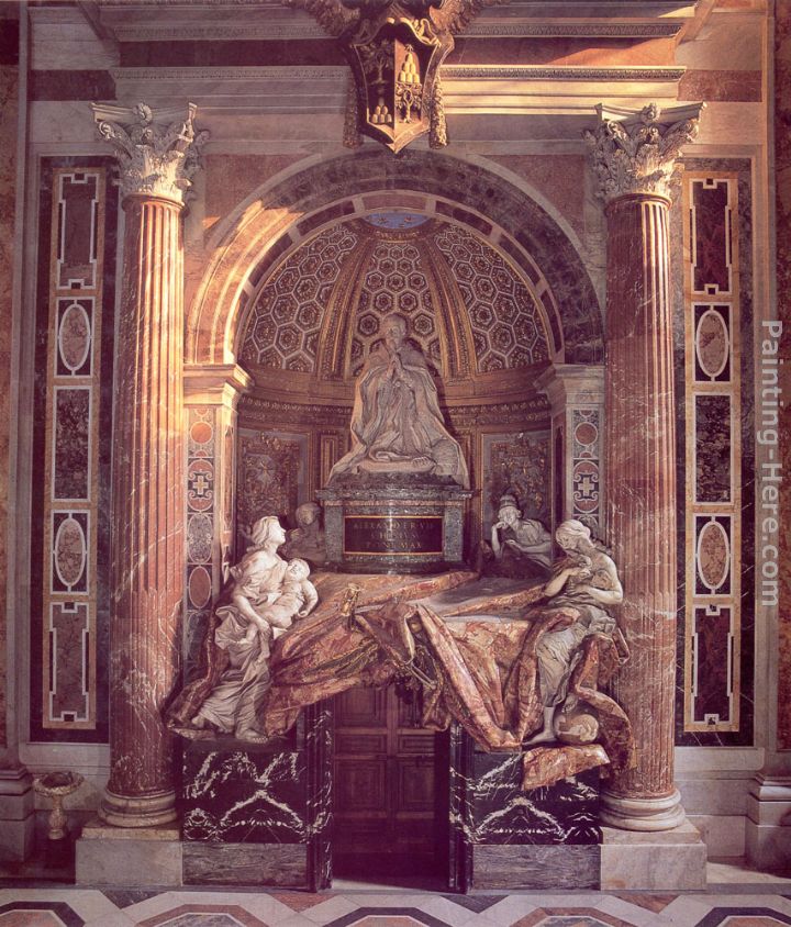 Tomb of Pope Alexander VII painting - Gian Lorenzo Bernini Tomb of Pope Alexander VII art painting
